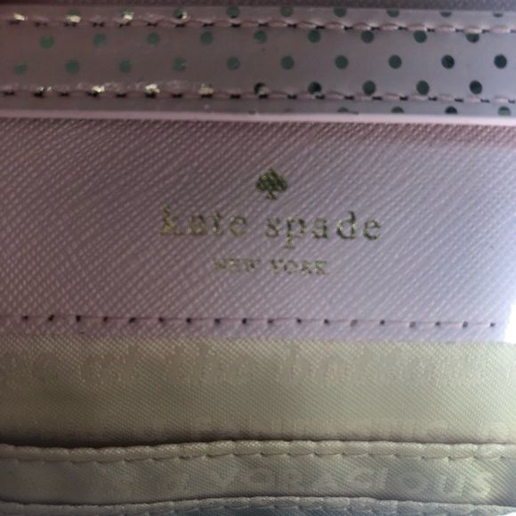 NWT Pale Pink and Gold Polka Dot Kate Spade Mini Envelope Purse - Picture 4 of 10